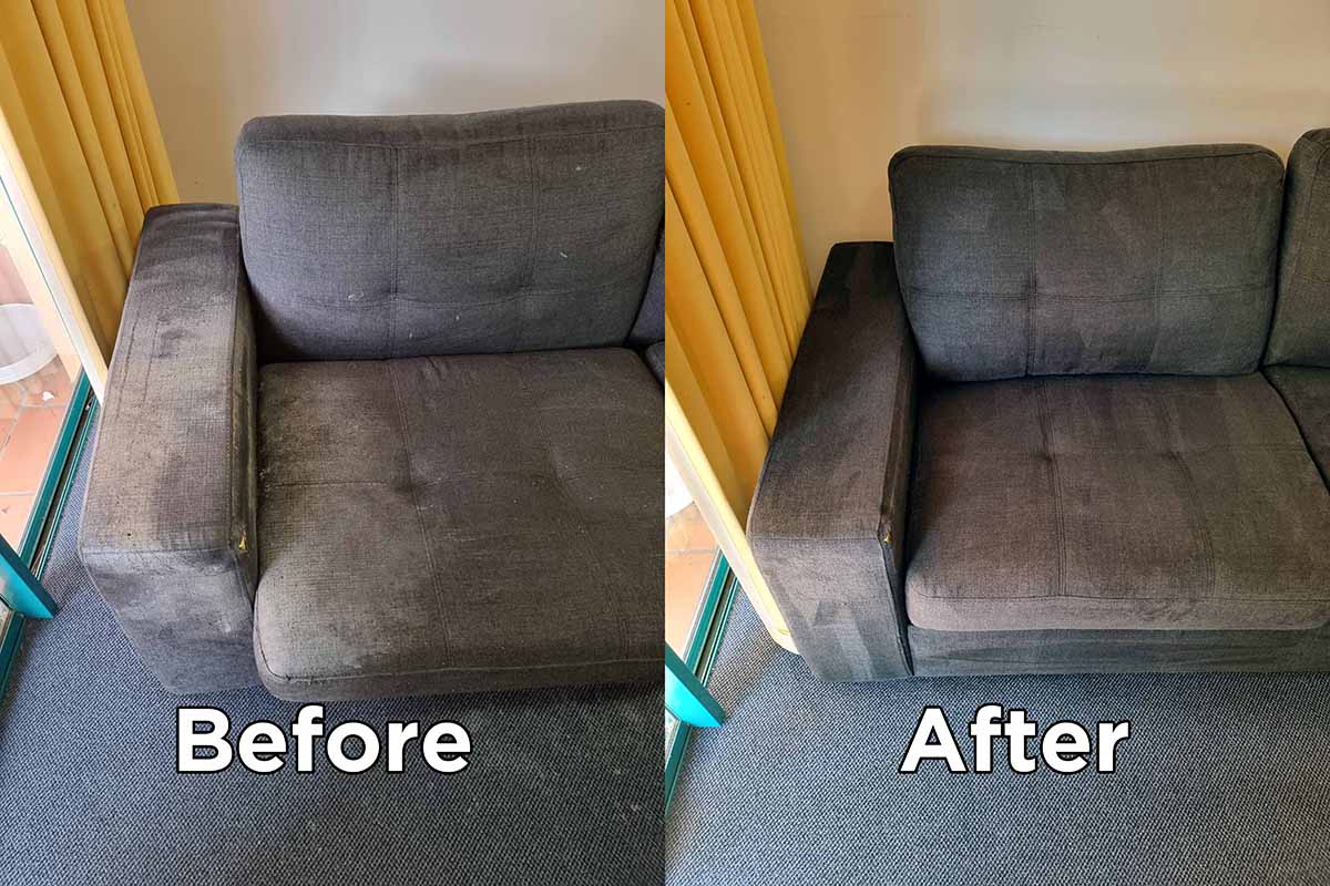 Before & After Upholstery Cleaning